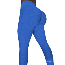 Leggings elásticos respiráveis ​​de cintura alta esporte fitness com rugas leggings atléticos para atacado